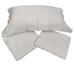 Completo letto Chantal con orlo a giorno in raso - immagine 2